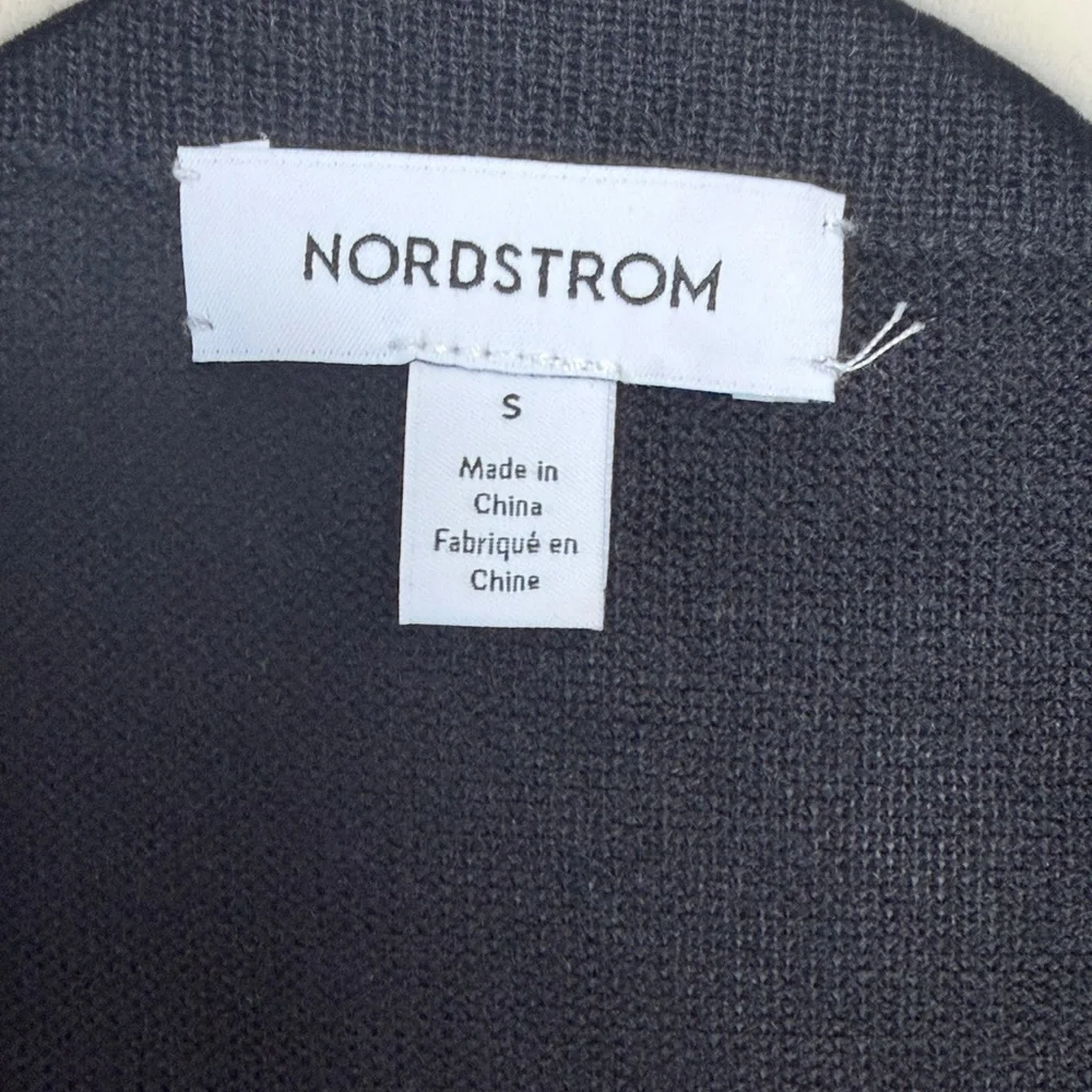 Nordstrom Women's Black Merino Wool Blend Open Cardigan Size S - Picture 3 of 6